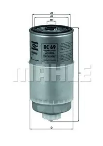 KNECHT/MAHLE KC69 Фильтр топливный Audi 80100A4A6, VW Passat 1.6TD-2.5TDi 89>