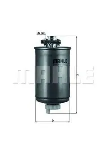 KNECHT/MAHLE KL75 Фильтр топливный VW T3T4 Golf Passat 1.6TD1.9D-TDi 87>, Seat Ibica Toledo 1.9D-SDi 91>
