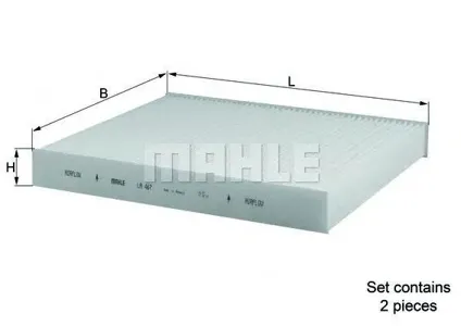 KNECHT/MAHLE LA467S Фильтр салона (комплект 2 шт.) BMW 5 (F101118), 6 (F121306), 7 (F01 - 04) 2.0 - 4.4L 2009 - 2016