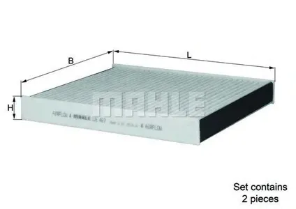 KNECHT/MAHLE LAK467S Фильтр салона угольный комплект 2шт.