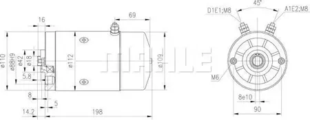 KNECHT/MAHLE MM262 Электродвигатель