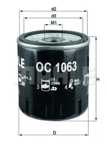 KNECHT/MAHLE OC1063 Фильтр масляный OC466 старый номер