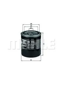 KNECHT/MAHLE OC115 Фильтр масляный Mitsubishi Opel Colt II Lancer III Astra F Vectra A 1.5-1.8D 1984 =>