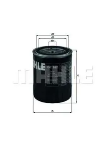 KNECHT/MAHLE OC262 Фильтр масляный VW Golf Passat T4, Ford Galaxy , Seat Ibiza Toledo 1.9TDTDi 92>
