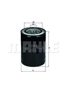 KNECHT/MAHLE OC297 Фильтр масляный Hyundai COUNTRYHD LIGHT, Mitsubishi Pajero 2.8TD3.2Di-D 94>