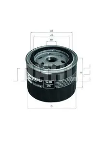 KNECHT/MAHLE OC384 Фильтр масляный ВАЗ 2108-2112,PRIORA,KALINA,GRANTA