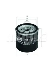 KNECHT/MAHLE OC5 Фильтр масляный Peugeot 309 1.11.3 85-89