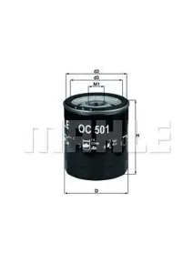 KNECHT/MAHLE OC501 Фильтр масляный Alfa 147156166 3.2 V6 02>, Fiat Uno 1.3D 83-92