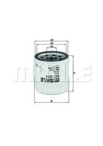 KNECHT/MAHLE OC614 Фильтр масляный Chevrolet Captiva 2 для ОАЭ Chevrolet Tahoe 5.3 2007 - 2013 Opel Cadillac