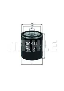 KNECHT/MAHLE OC981 Фильтр масляный OC235