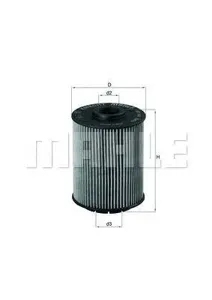 KNECHT/MAHLE OX160D Фильтр масляный [картридж]