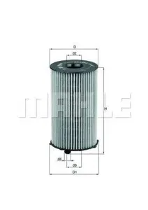 KNECHT/MAHLE OX2052D Фильтр масляный [картридж]