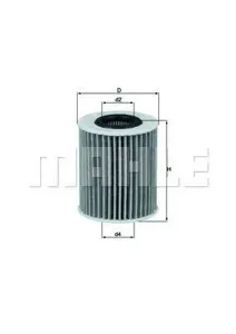 KNECHT/MAHLE OX413D1 Фильтр масляный H=80 мм 0415131060 RAV 4 III RAV 4 IV 2.2D 12-18 Avensis 2.0D,2.2D 08-18