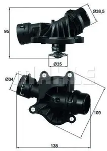 KNECHT/MAHLE TI23488 Термостат BMW E46E60X3X5 2.0D-3.0D 01>