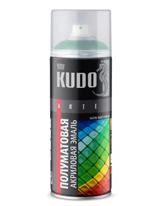 KUDO KU0A6005 Краска темно-зеленая акриловая satin RAL6005 аэрозоль 520мл KUDO