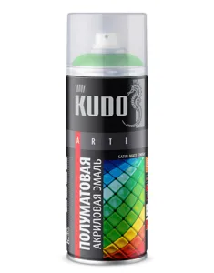 KUDO KU0A6029 Эмаль универсальная акриловая satin RAL 6029 зелёная 520 мл