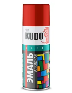 KUDO KU1003 KUDO Эмаль универсальная красная RAL-3020 (0.520L)