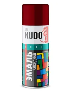 KUDO KU10042 эмаль универсальная тёмно-красная 520 мл