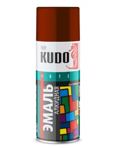 KUDO KU1024 Эмаль универсальная красно-коричневая 520 мл