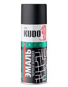 KUDO KU1102 KUDO Эмаль универсальная черная матовая RAL-9005 (0.520L)