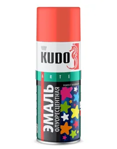 KUDO KU1206 эмаль флуоресцентная оранжево-красная 520мл