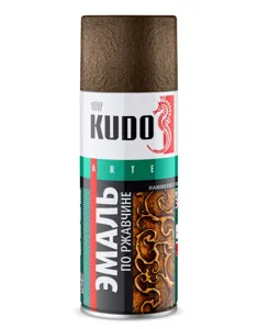 KUDO KU3015 эмаль молотковая по ржавчине черная медь 520 мл