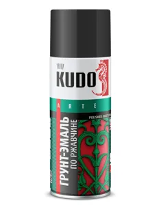 KUDO KU319005 KUDO Грунт-эмаль по ржавчине черная RAL 9005 (0.520L)