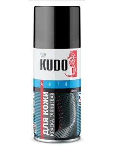 KUDO KU5271 Краска для кожи чёрная глянцевая 210мл