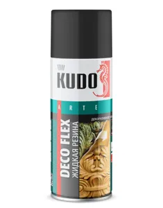 KUDO KU5302 краска для декоративных работ DECO FLEX (ЖИДКАЯ РЕЗИНА) чёрная 520 мл