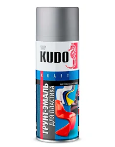 KUDO KU6001 Грунт-эмаль для пластика серая (RAL 7031) 520 мл