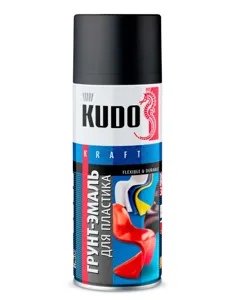 KUDO KU6002 KUDO Грунт-эмаль для пластика черная (0.520L)