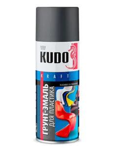 KUDO KU6004 Грунт-эмаль для пластика графит (RAL 7021) 520 мл