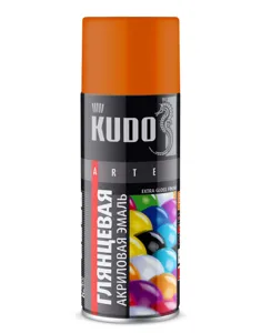 KUDO KUA2004 Эмаль универсальная акриловая RAL 2004 оранжевая высокоглянцевая 520 мл