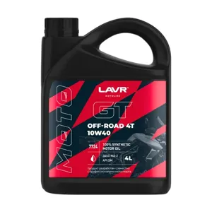 LAVR LN7724 Масло моторное синт. MOTO GT OFF ROAD 4T, 4л