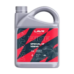 LAVR LN7748 Масло моторное 10W40 MOTO RIDE SPECIAL 4Т SN, 4л