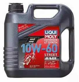 LIQUI MOLY 1687 Моторное масло 10W60 Motorbike 4T Synth Street Race 4л для мотоц.синт.API SL, JASO MA2