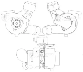 LUZAR LAT0864 Турбокомпрессор Hyundai H1 Starex (07-) 2.5D [D4CB, A2] Е-4 (тип BV43)