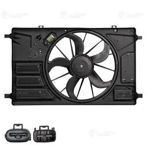 LUZAR LFK1014 Вентилятор охлаждения Ford Transit (13-) 2.2D FWD (с кожухом и резист.)