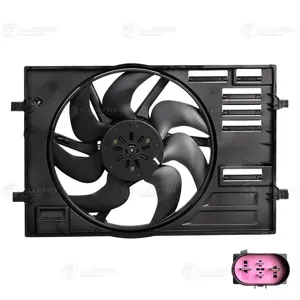 LUZAR LFK1812 Вентилятор охлаждения Skoda Octavia A7 (13-)VW Tiguan II (16-) 1.8T2.0T (с кожухом)