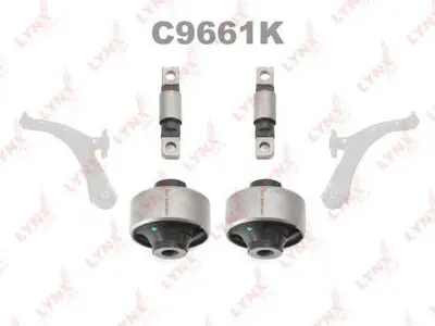 LYNX C9661K к-кт сайлентблоков передней подвески на 2 рычага Nissan Qashqai/X-Trail 07>