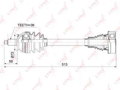 LYNX CD1024 Привод в сборе L
