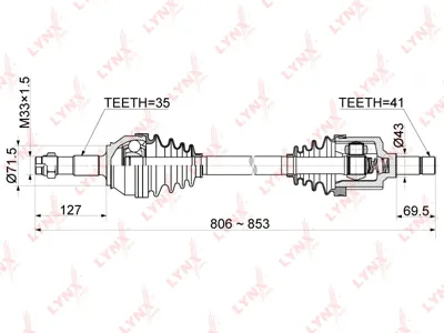 LYNX CD1045 Привод в сборе L