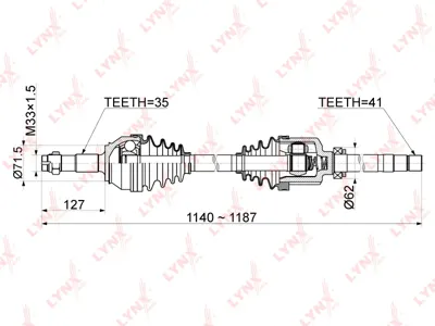 LYNX CD1046 Привод Peugeot Boxer (11-) колеса переднего правый