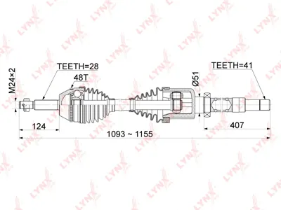 LYNX CD1051A Привод в сборе Ford Transit 07- передн.прав.