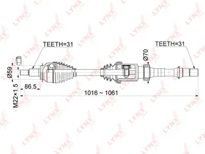 LYNX CD1075 Привод в сборе перед прав