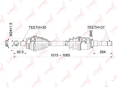 LYNX CD1083 Привод Mercedes ML (W166) колеса переднего правый в сборе