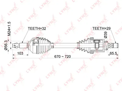 LYNX CD1106 Привод в сборе перед лев