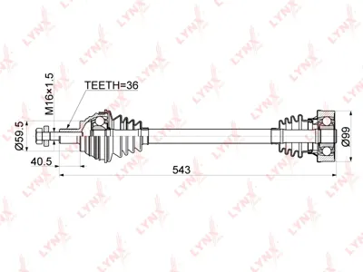 LYNX CD1130 привод левый VW Golf 1.6 04>