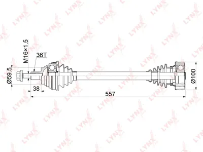 LYNX CD1132 Привод Skoda Octavia (04-) колеса переднего левый