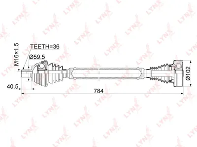 LYNX CD1133 Привод в сборе R (Z 36)